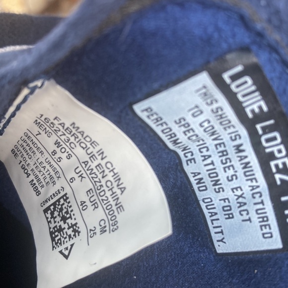 Converse Cons Pro Leather Low-Top Skate Shoes Navy Blue White Sz 7 - Picture 8 of 10